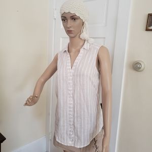 BeachLunchLounge Striped Linen Top sz S